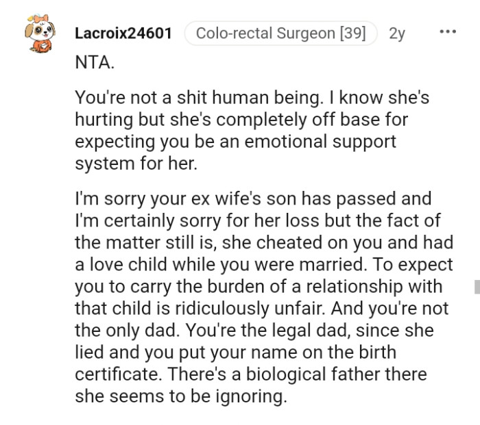 The OP is the legal dad not the biological dad