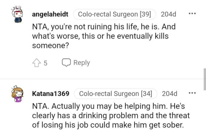 The man clearly has a drinking problem