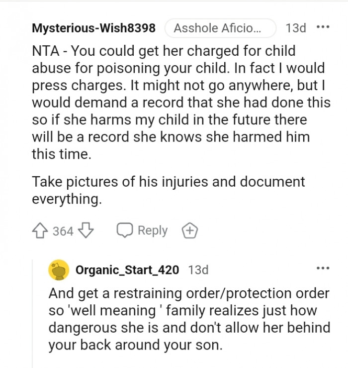 Take pictures of his injury and document everything