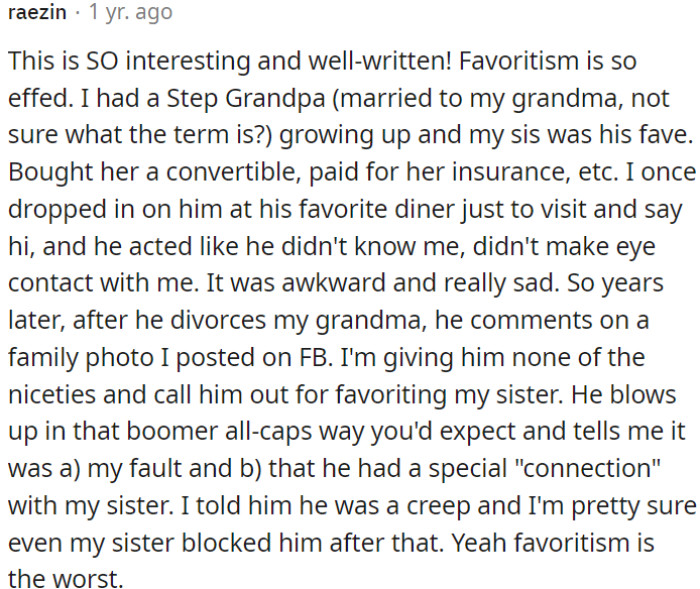 Negative impact of favoritism