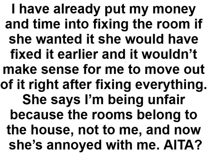 She's annoyed with the OP