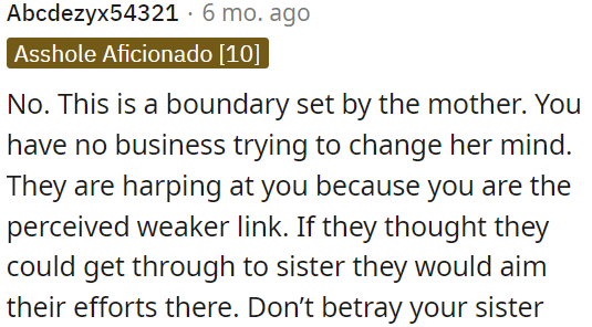 OP shouldn't betray her.