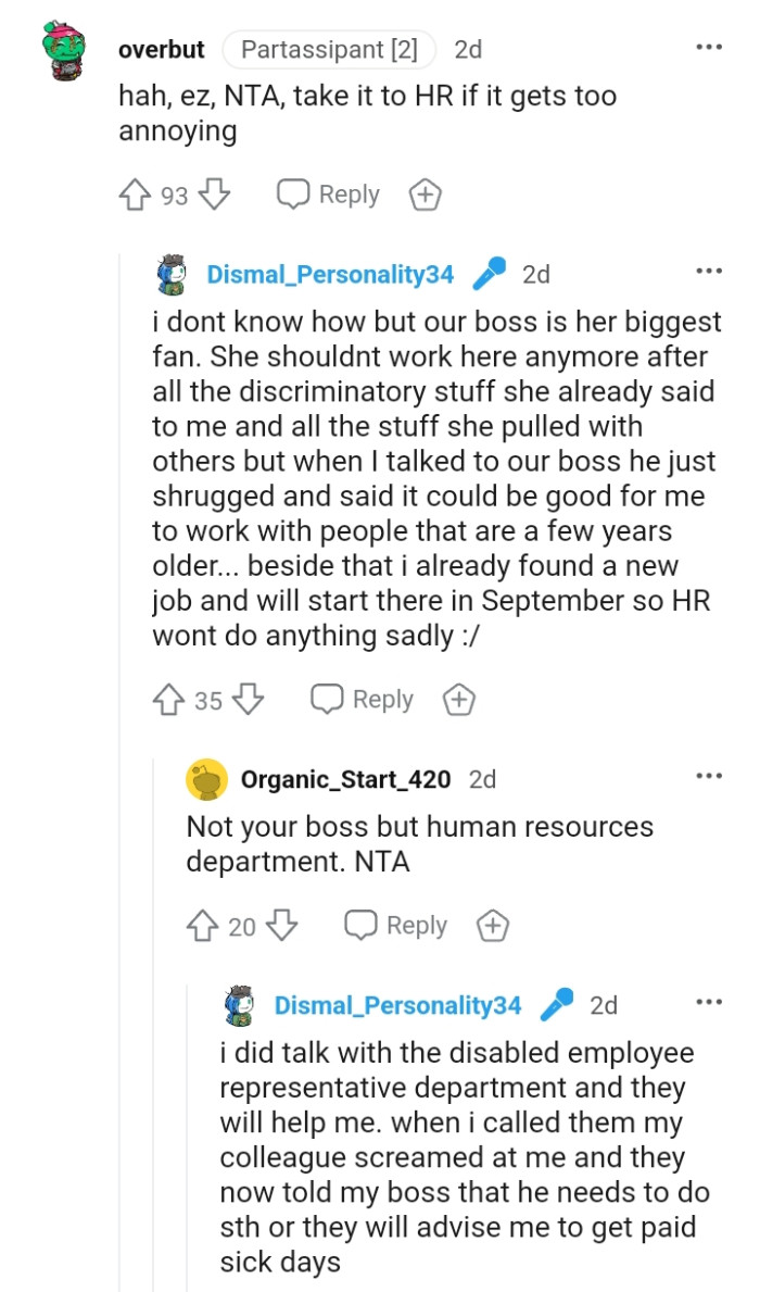 She shouldn't work there anymore after all the discriminatory stuff she said