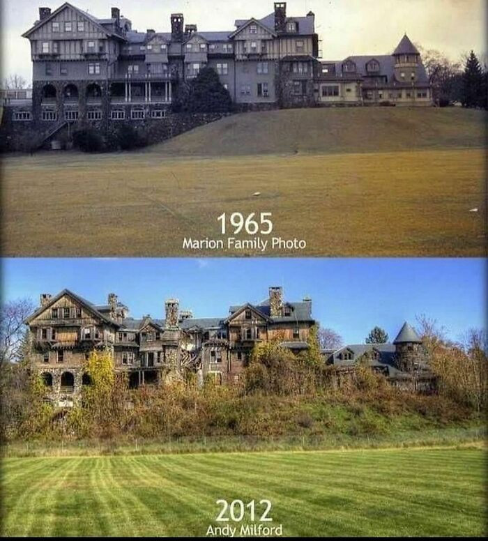 40. This is a college building, and it looks way different from what we see nowadays.