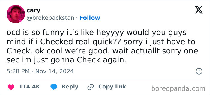 This also sounds a little bit like anxiety too.