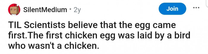 Science believes that the egg came first