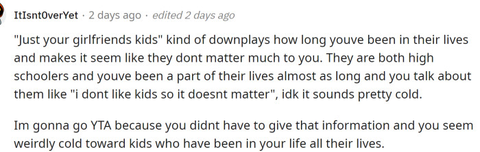 OP does seem to downplay it a little bit, but maybe this is just the relationship that they have, and so it's normal for him to act/behave this way without feeling bad.