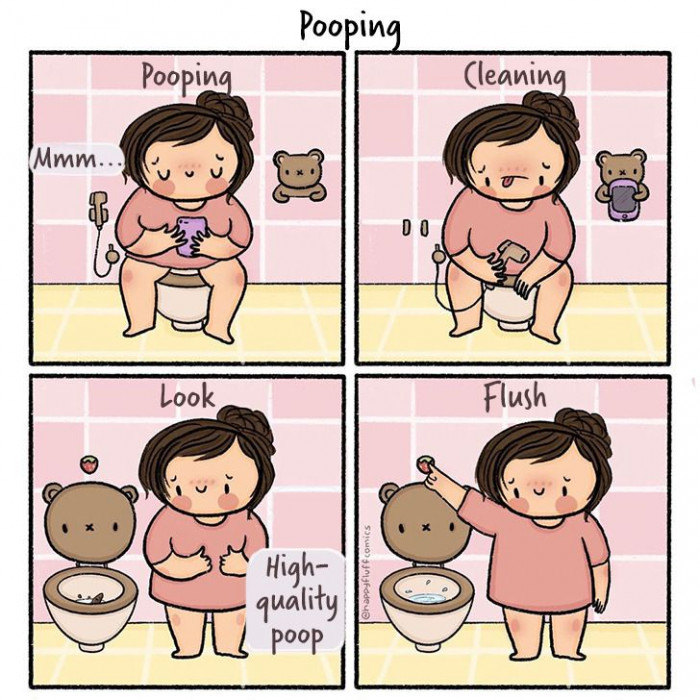 Saying goodbye to that perfectly shaped poop.