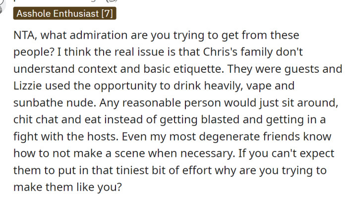 A Redditor asked the OP why she even wanted them to like her