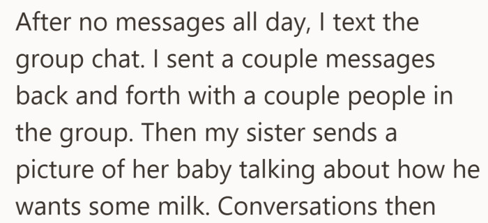 Just as she begins to talk things through, the focus shifts again.