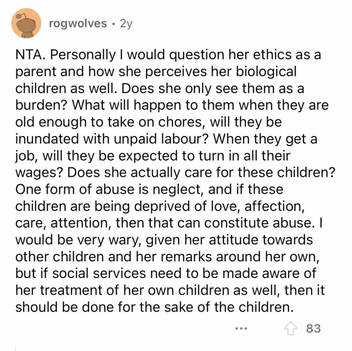 17. Hoping she will reflect on herself before it's too late for her children to grow up and be like her.