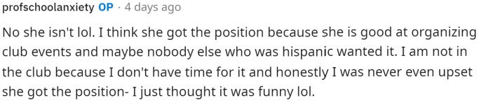 OP replies with a little more information about her friend and why she might have reacted that way.