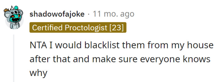 Consider it a VIP blacklist—no room for rudeness here, and everyone's getting a front-row seat to the show.