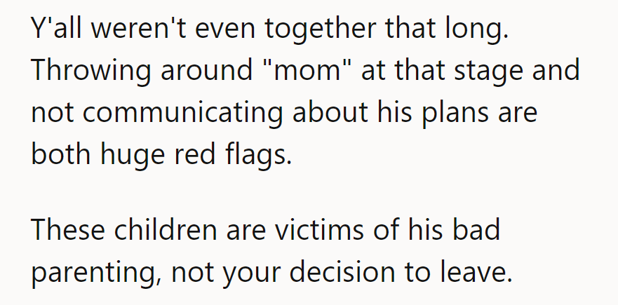 Y'all barely had time for labels, let alone parenting. Those kids deserve better than his fishing trips.