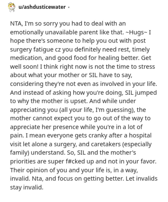 This Redditor is sorry the OP had to deal with all of this