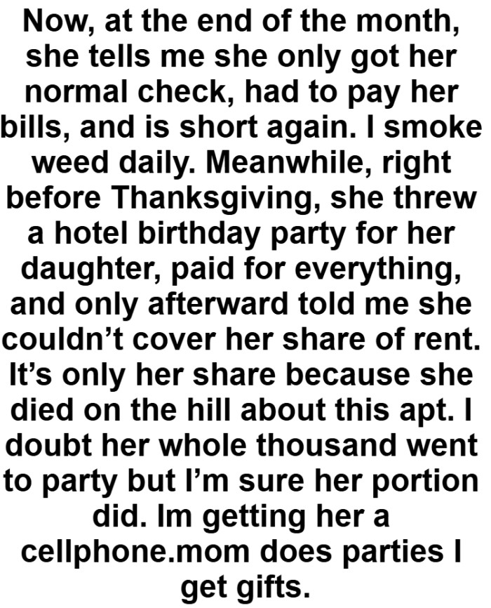 OP says that it’s only her share because she died on the hill about their current apartment