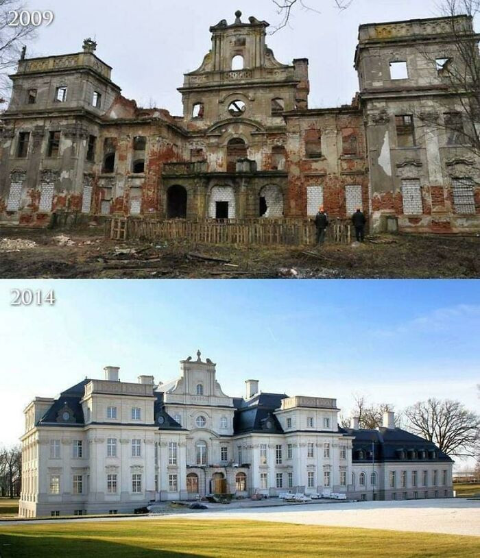 13. Chróstnik Palace in Poland: 2009 vs. 2021