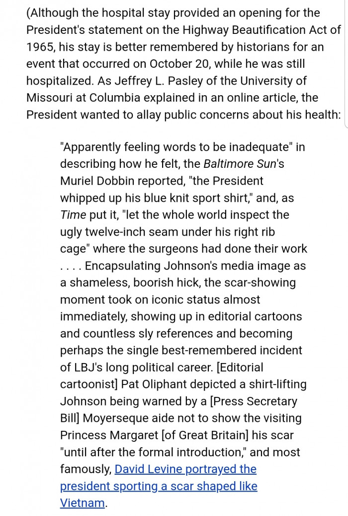 President Johnson's stay in the hospital is better remembered by historians for an event that occurred on October 20th of that year.