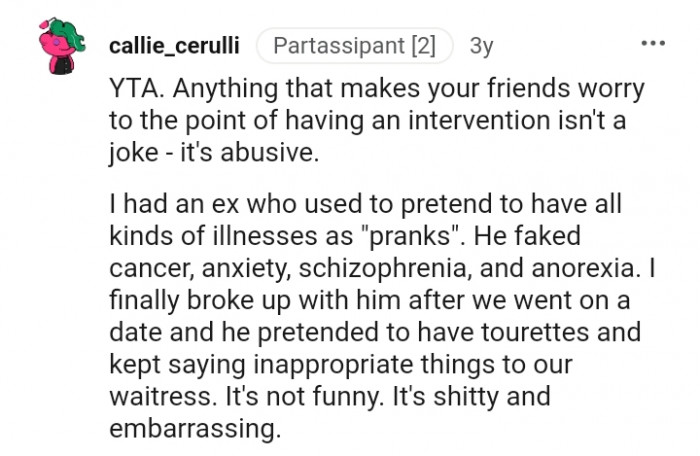 Making your friends worry isn't a joke; it's abusive