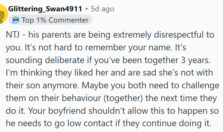 His parents are being extremely disrespectful to OP.