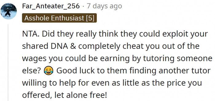 She can earn her regular income by teaching someone else.