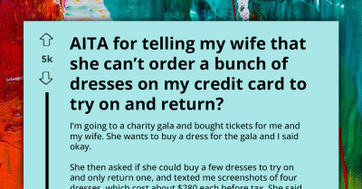 Domestic Drama Breaks Out After Husband Denies Wife’s Request to Order Multiple Dresses on His Credit Card to Try On and Return