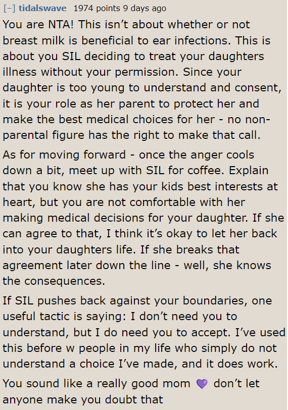 At some point, when everything has calmed down, the OP and the SIL need to sit down to discuss this matter.