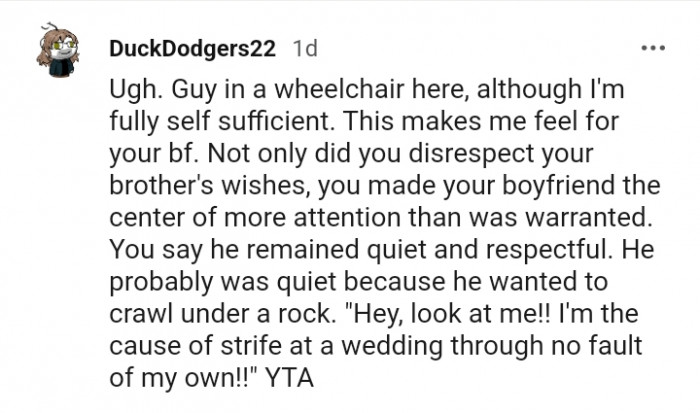 You say he remained quiet and respectful