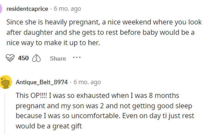 This is actually a pretty good idea, and we really hope that OP decides to do something special for his wife, even if he feels like she's not really mad about it.