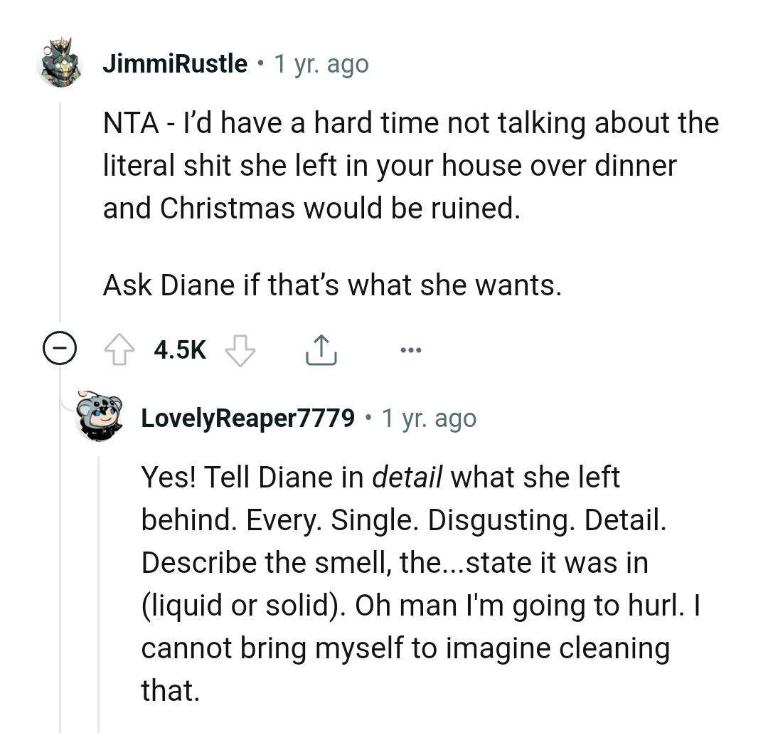 Asking Diane if that's what she wants