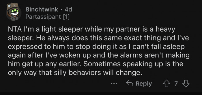 Light sleepers always get screwed over by heavy sleepers.