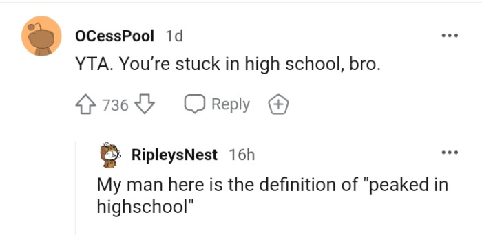 The OP is still stuck in high school