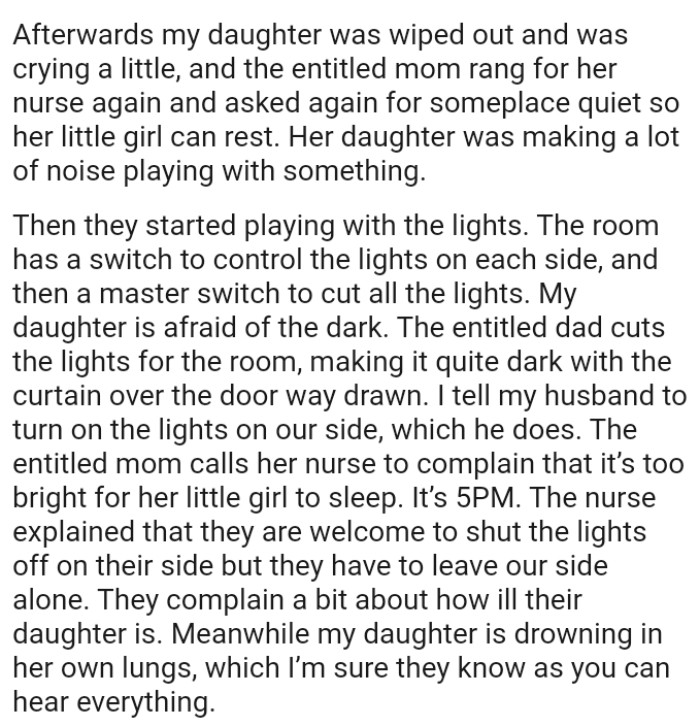 The room has a switch to control the lights on each side, and then a master switch to cut all the lights