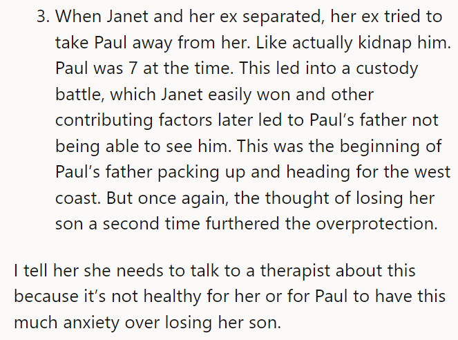 This was the rest of his comment here, as he provided the last reason on why she might be acting this way.