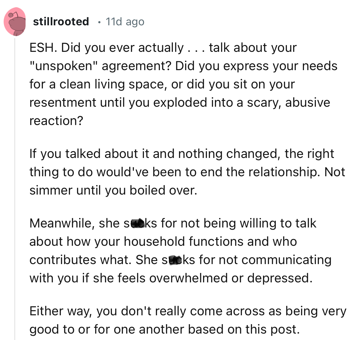 “The Right Thing to Do Would Have Been to End the Relationship. Not Simmer Until You Boiled Over.”