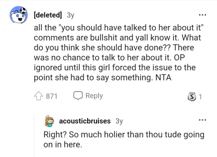 There was no chance to talk to her about it