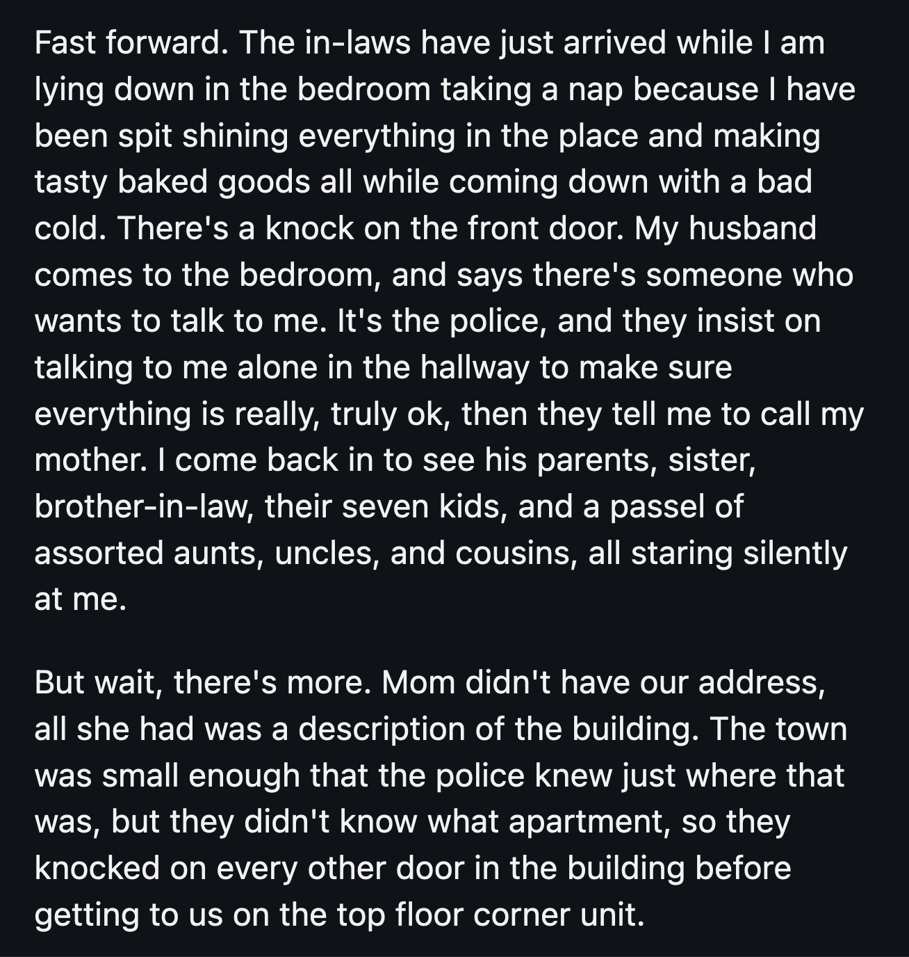 18. It certainly was an unforgettable welcome for their in-laws.