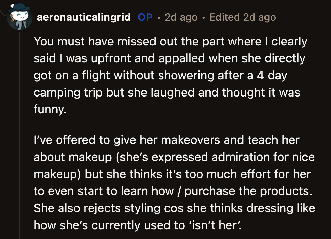 OP has done what she can for May. Unless the commenter above wants OP to hose May down, there isn't much else she could do.