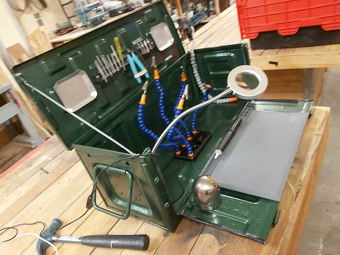 "Custom Made Soldering Station, Built From A British Army Artillery Case. Wip"