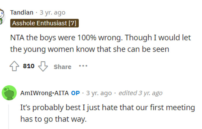 Some people were conflicted in this comment thread about whether or not she should tell her neighbor she's visible.