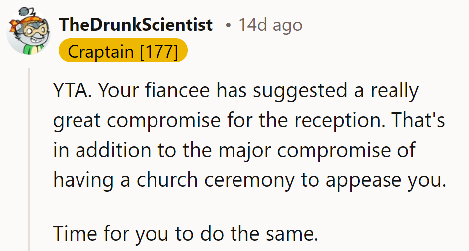 Compromise, OP—that's all it takes!