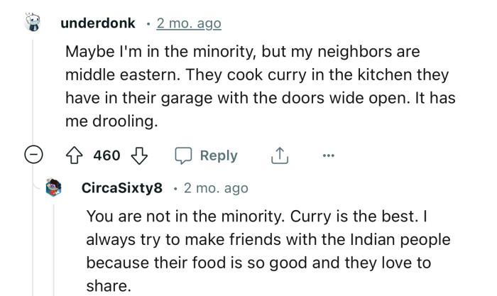 Apparently, curry stew smells absolutely delicious