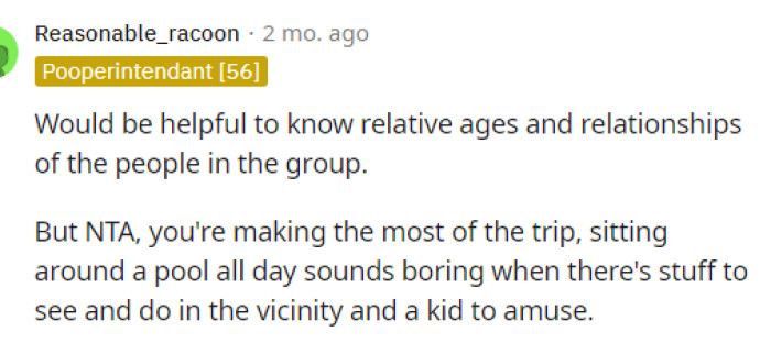 I think most of us want to know more about why they're unwilling to go to the park or don't want to go to the park.