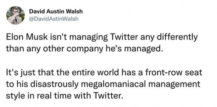 21. A front row seat.