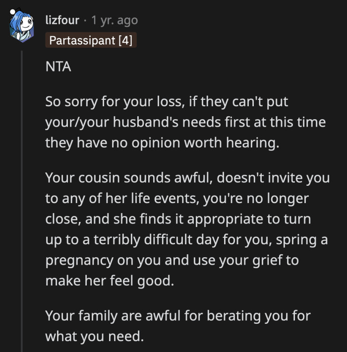 OP has some trimming to do on her family tree.