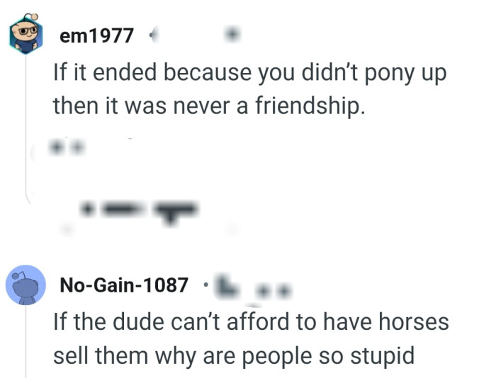 It was never a friendship to begin with