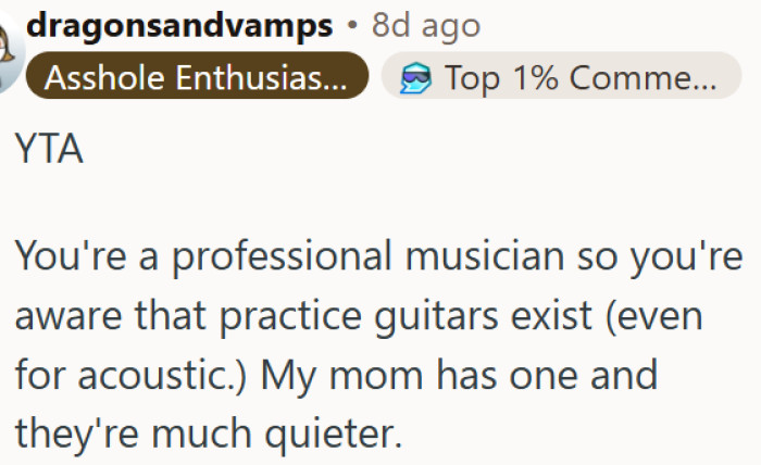 OP had no excuse for the noise when quieter options already exist