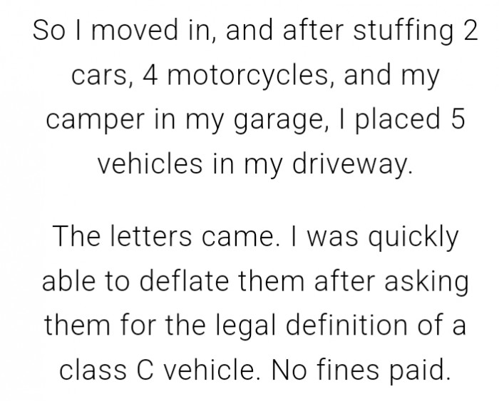 The legal definition of a Class C vehicle