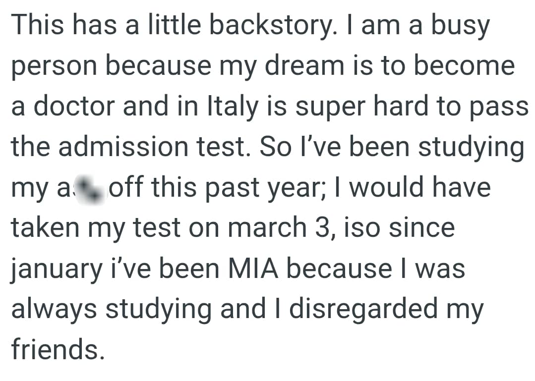 The OP has been studying her a** off this past year