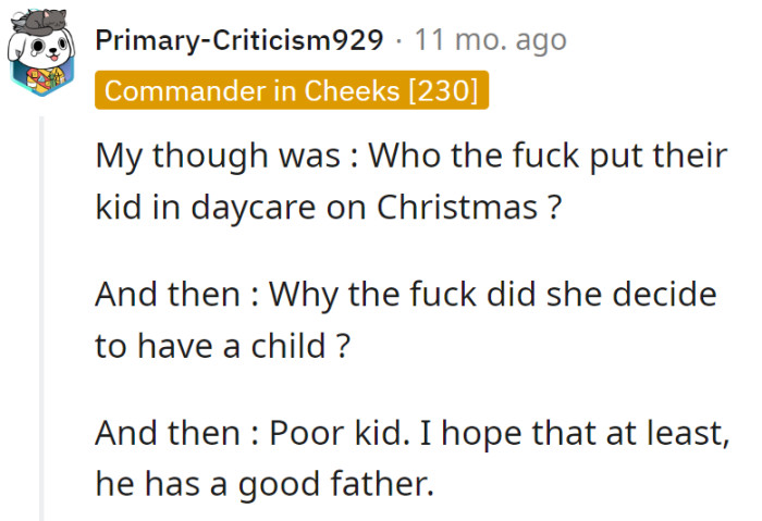 Hopefully, the kid's got a superhero dad.